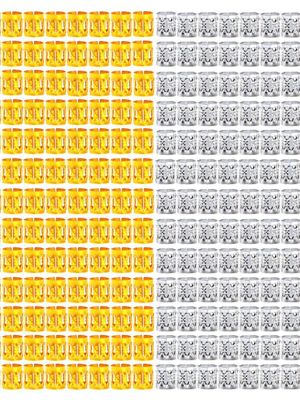 400 Pieces Aluminum Hair Jewelry Dreadlocks Metal Cuffs For Hair Braids Hair Acc